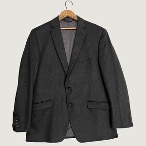 Mens 44R Charcoal Gray 100% Cashmere Two Button Blazer Sport Coat Jacket